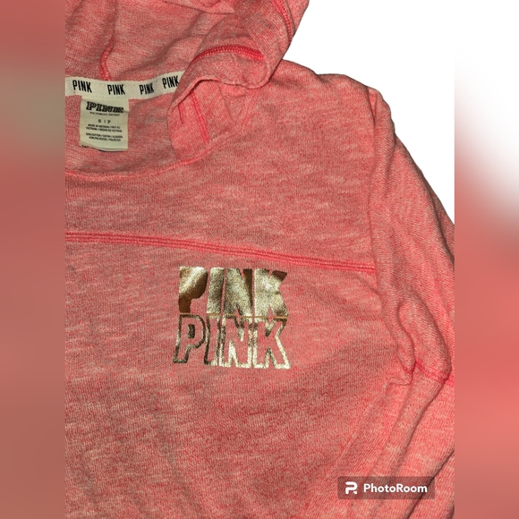 VICTORIA'S SECRET PINK Lightweight Bling Hoodie Peekaboo Open Back Women's S - Picture 3 of 8